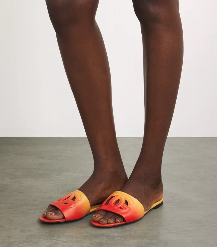 Dolce & Gabbana Leather Dg Slides - Image 2