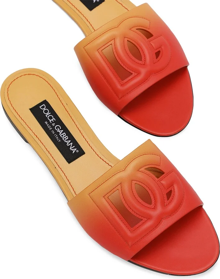 Dolce & Gabbana Leather Dg Slides - Image 3