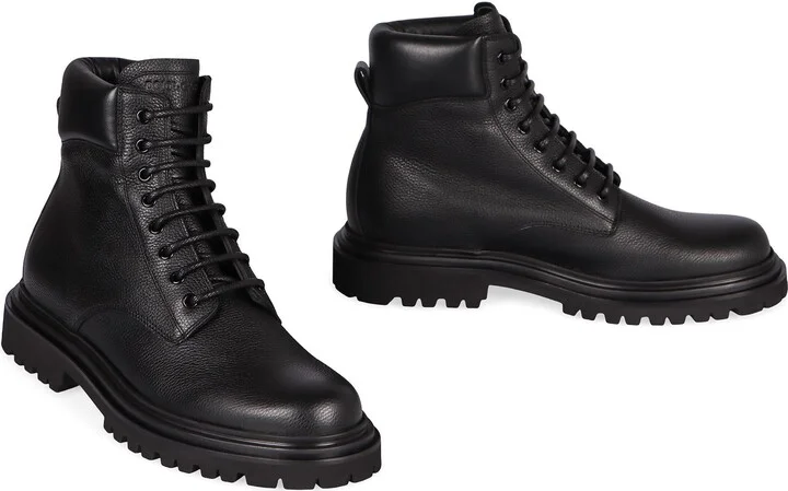 Dolce & Gabbana Leather Lace-Up Boots - Image 3
