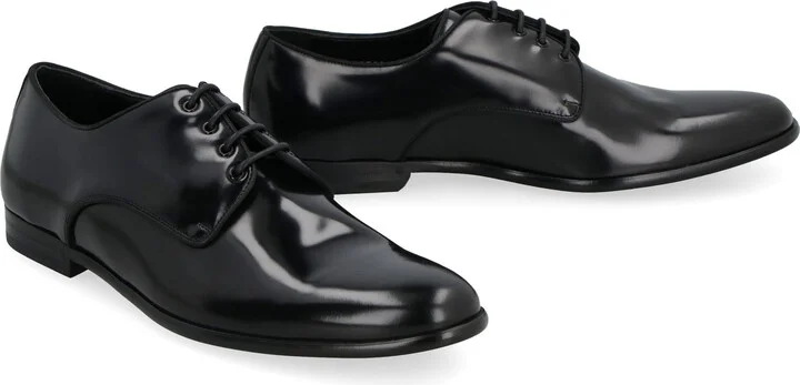 Dolce & Gabbana Leather Lace-Up Derby Shoes - Image 3