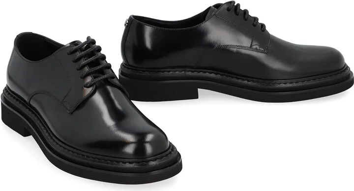 Dolce & Gabbana Leather Lace-Up Derby Shoes - Image 3
