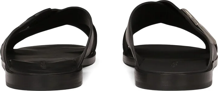 Dolce & Gabbana Leather Logo Cross-Strap Sandals - Image 6