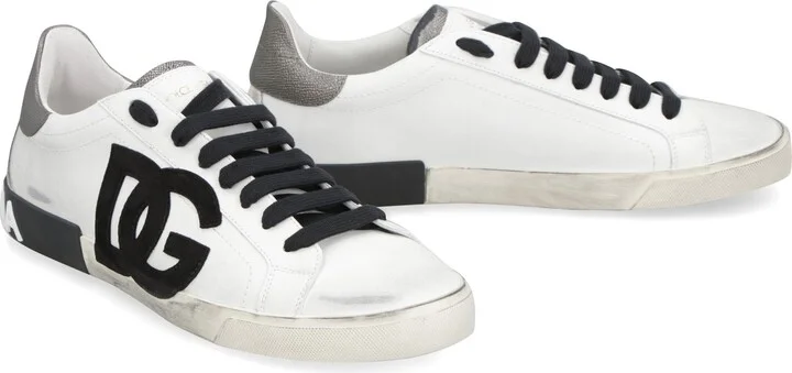 Dolce & Gabbana Leather Low-Top Sneakers - Image 3