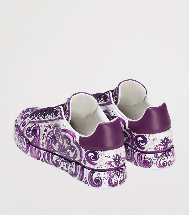 Dolce & Gabbana Leather Majolica Portofino Sneakers - Image 3