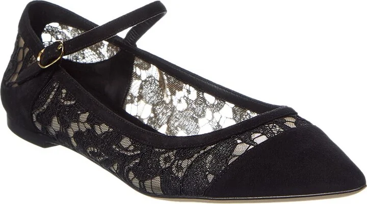 Dolce & Gabbana Leather & Mesh Flat