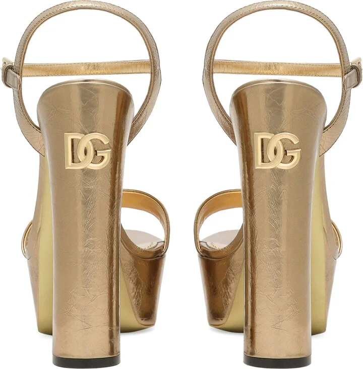 Dolce & Gabbana Leather Platform Sandals 105 - Image 2