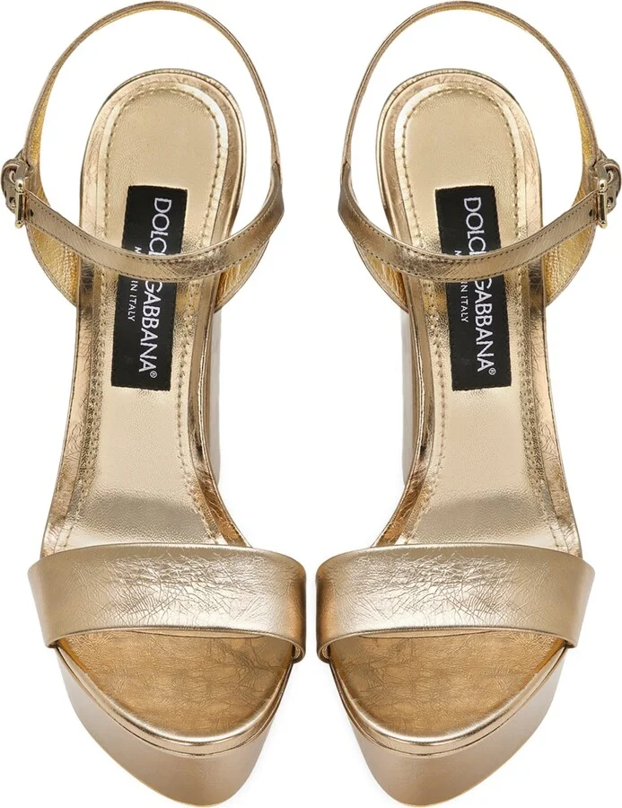 Dolce & Gabbana Leather Platform Sandals 105 - Image 3