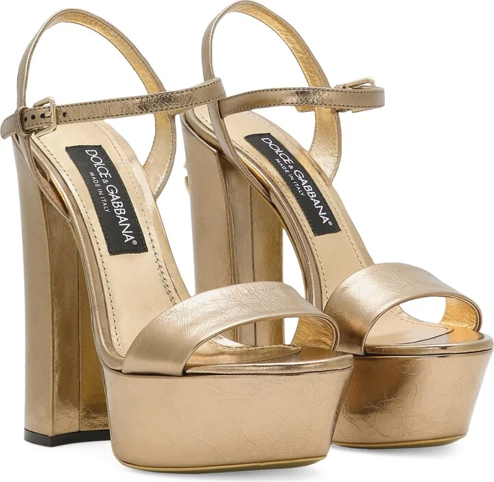 Dolce & Gabbana Leather Platform Sandals 105 - Image 4