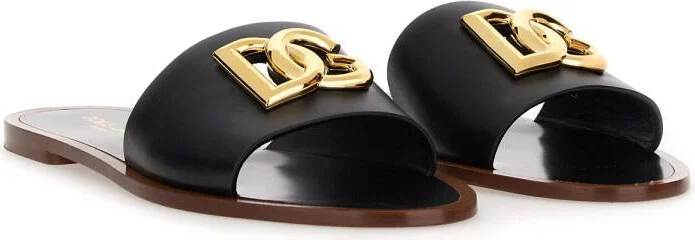 Dolce & Gabbana Leather Slide Sandal - Image 2