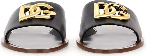 Dolce & Gabbana Leather Slide Sandal - Image 4