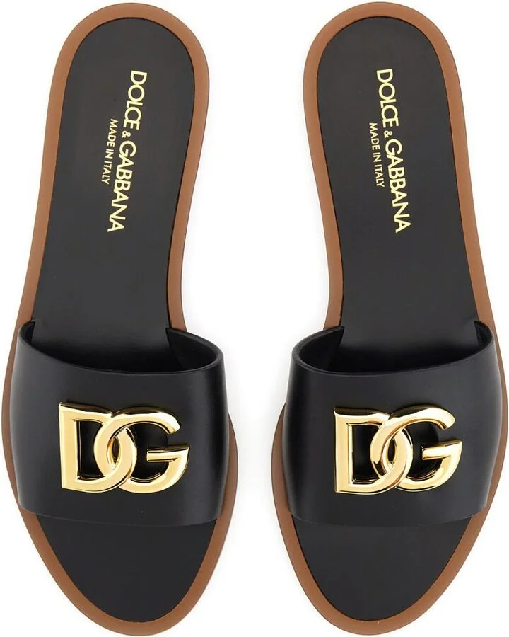 Dolce & Gabbana Leather Slide Sandal - Image 6