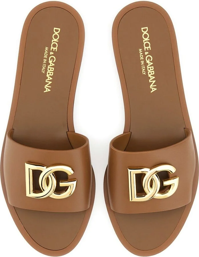 Dolce & Gabbana Leather Slide Sandal - Image 6