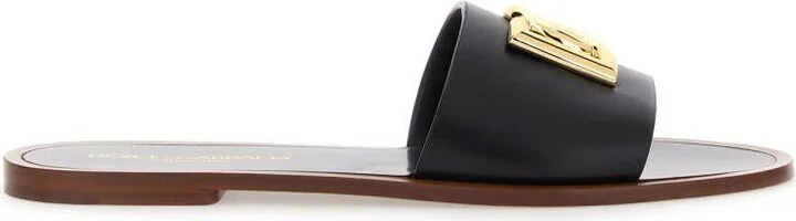 Dolce & Gabbana Leather Slide Sandal