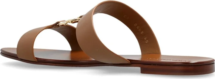 Dolce & Gabbana Leather Slides With Logo-shaped Appliqué - Image 5