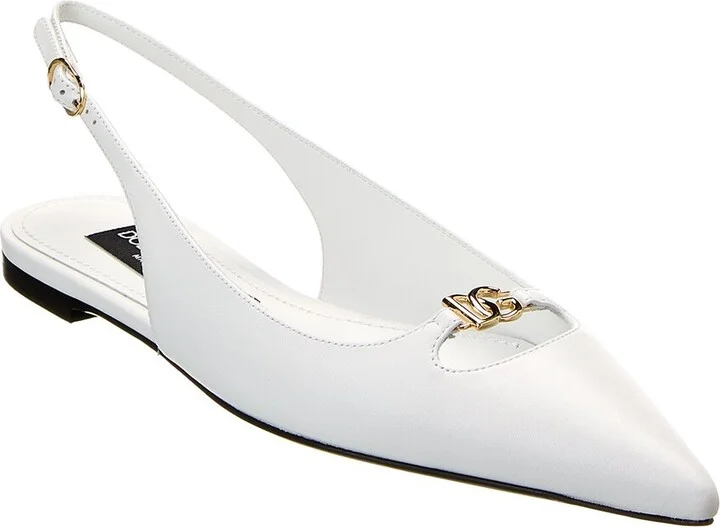 Dolce & Gabbana Leather Slingback Ballet Flat