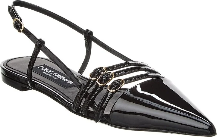 Dolce & Gabbana Leather Slingback Flat