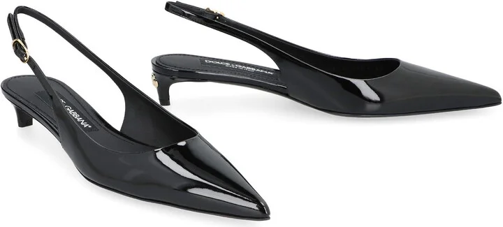 Dolce & Gabbana Leather Slingback Pumps - Image 3