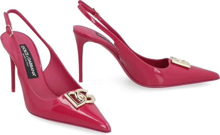 Dolce & Gabbana Leather Slingback Pumps - Image 3