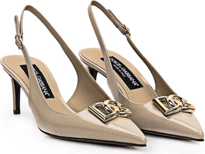 Dolce & Gabbana Leather Slingbacks - Image 2