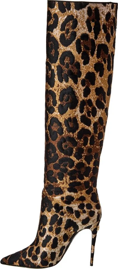 Dolce & Gabbana Leopard Jacquard Stiletto Knee-High Boot - Image 2