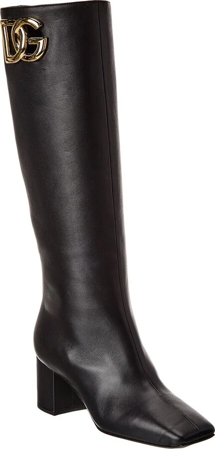 Dolce & Gabbana Leopard Knee-High Boot