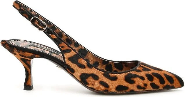 Dolce & Gabbana Leopard Print Slingback Pumps