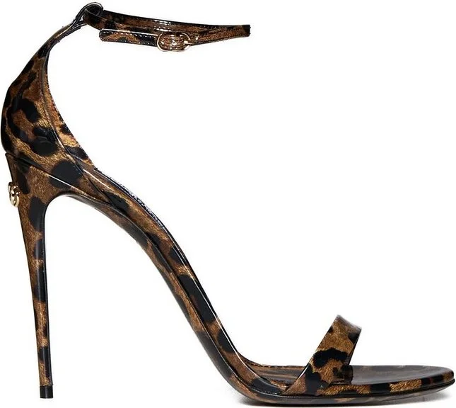 Dolce & Gabbana Leopard Printed Ankle Strap Sandals
