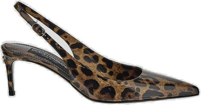 Dolce & Gabbana Leopard Printed Slingback Pumps