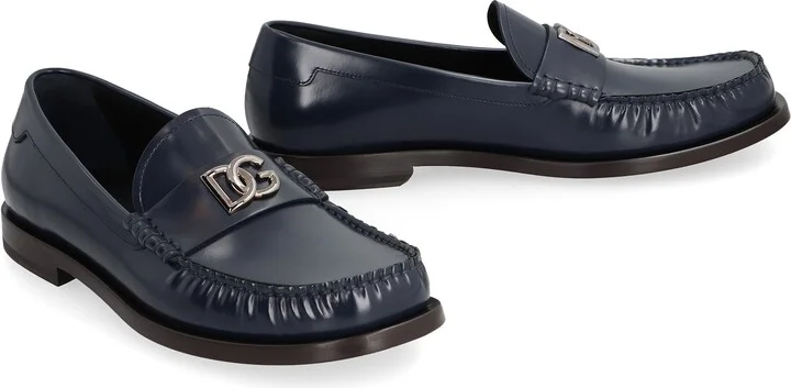 Dolce & Gabbana Logo Detail Leather Loafers - Image 3