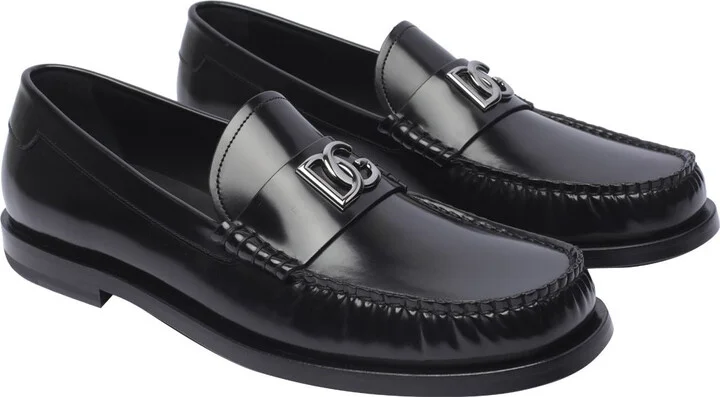 Dolce & Gabbana Logo Detail Leather Loafers - Image 2