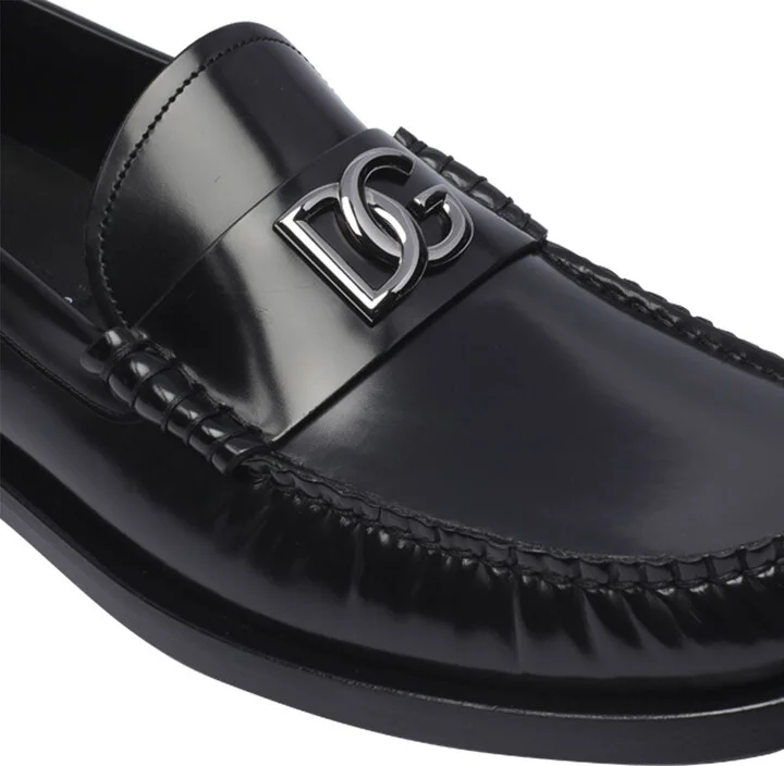Dolce & Gabbana Logo Detail Leather Loafers - Image 4