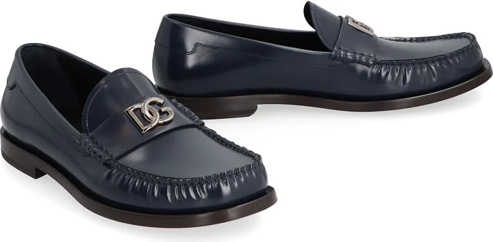 Dolce & Gabbana Logo Detail Leather Loafers - Image 5