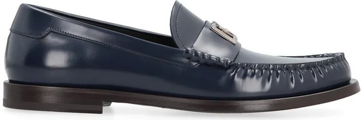 Dolce & Gabbana Logo Detail Leather Loafers