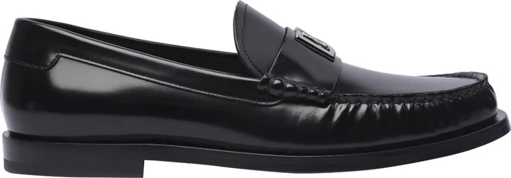 Dolce & Gabbana Logo Detail Leather Loafers