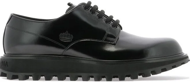Dolce & Gabbana Logo Embossed Derby Shoes