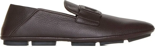 Dolce & Gabbana Logo Embossed Round Toe Loafers