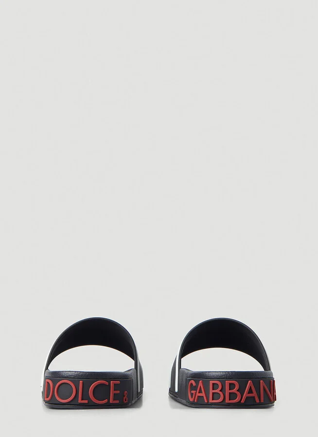 Dolce & Gabbana Logo Embossed Slides - Woman Slides Black Eu - 37 - Image 4