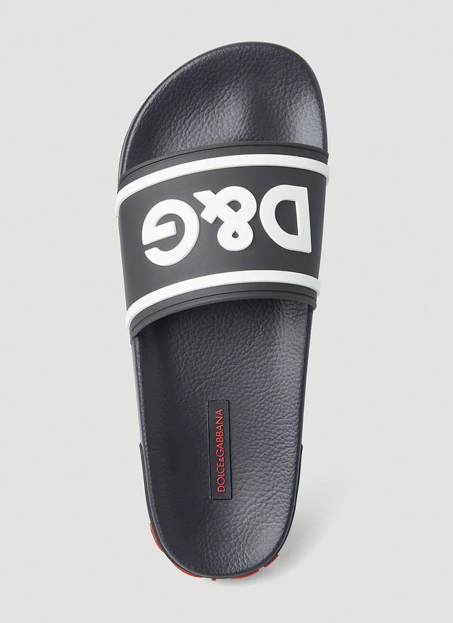 Dolce & Gabbana Logo Embossed Slides - Woman Slides Black Eu - 37 - Image 7