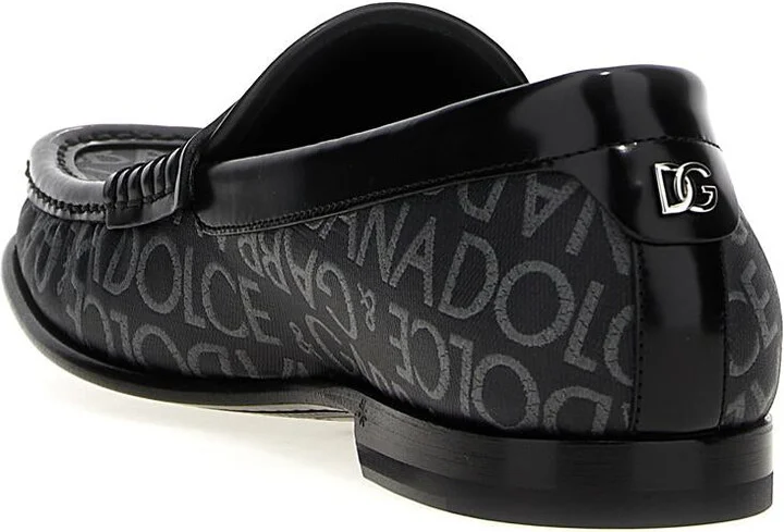 Dolce & Gabbana Logo Jacquard Fabric Loafers - Image 3