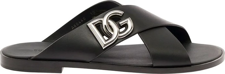 Dolce & Gabbana Logo Leather Sandals