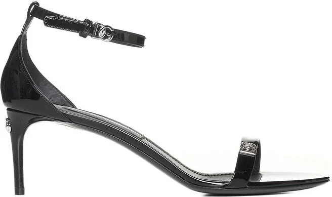 Dolce & Gabbana Logo Lettering Ankle Strap Sandals