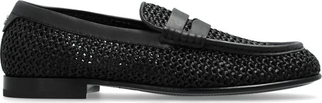 Dolce & Gabbana Logo Lettering Interwoven Penny Loafers