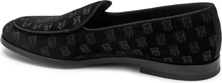 Dolce & Gabbana Logo-monogrammed Velvet Loafers - Image 2