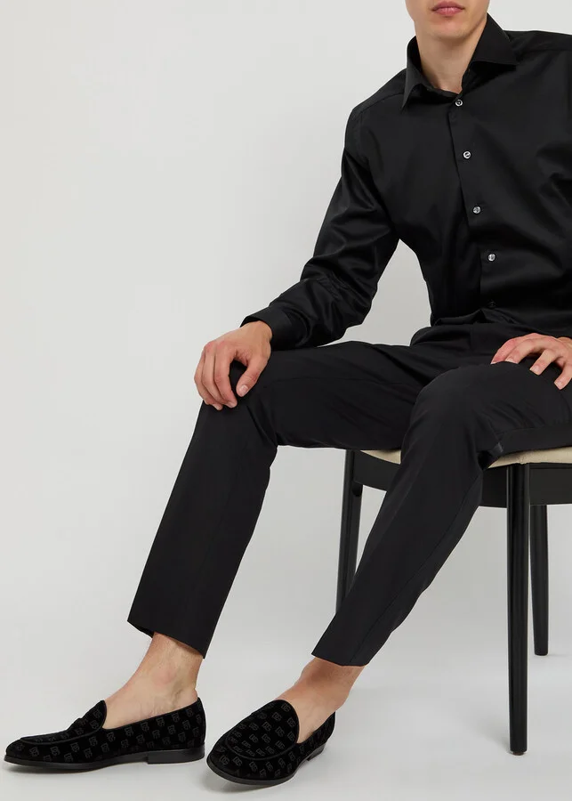 Dolce & Gabbana Logo-monogrammed Velvet Loafers - Image 5