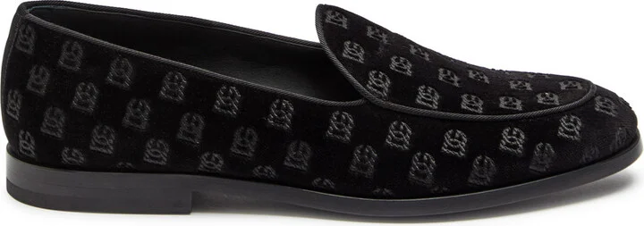 Dolce & Gabbana Logo-monogrammed Velvet Loafers