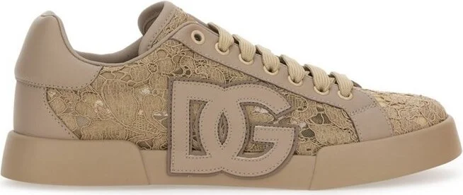 Dolce & Gabbana Logo Patch Lace Sneakers