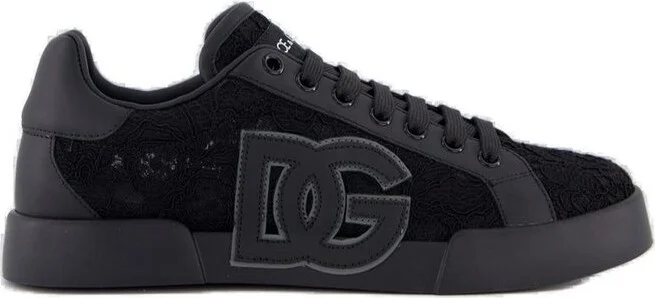 Dolce & Gabbana Logo Patch Lace Sneakers