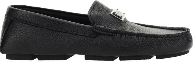 Dolce & Gabbana Logo Plaque Almond Toe Loafers