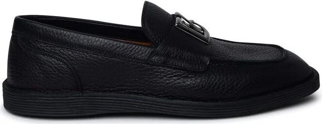 Dolce & Gabbana Logo-Plaque Almond Toe Loafers