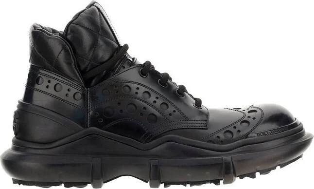 Dolce & Gabbana Logo Plaque Ankle Boots
